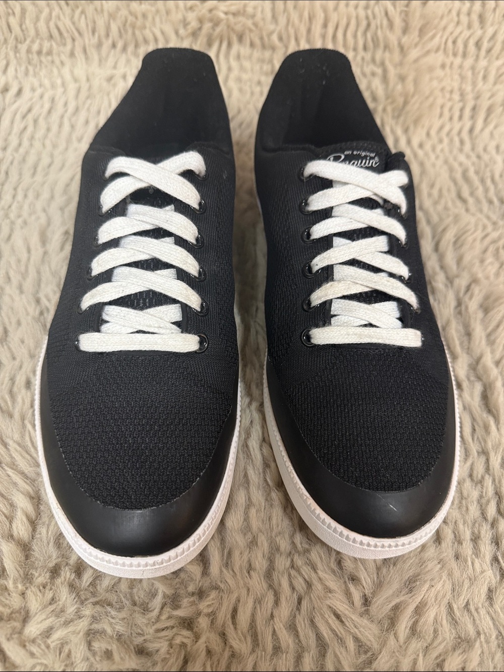 Original Penguin Black Knit Sneakers with White Laces